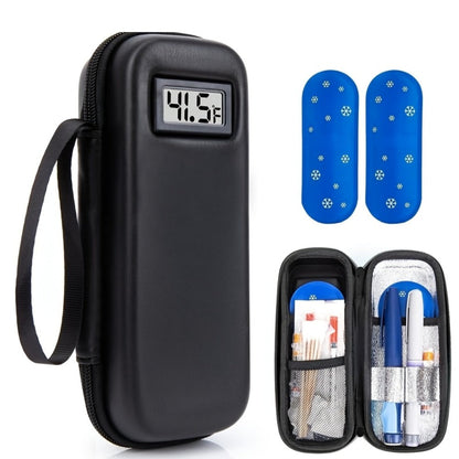 Insulin Travel Case with Temperature Monitor 2 TSA Approved Ice Packs Portable Diabetic Bag for Entryways, Bedrooms and Living Spaces