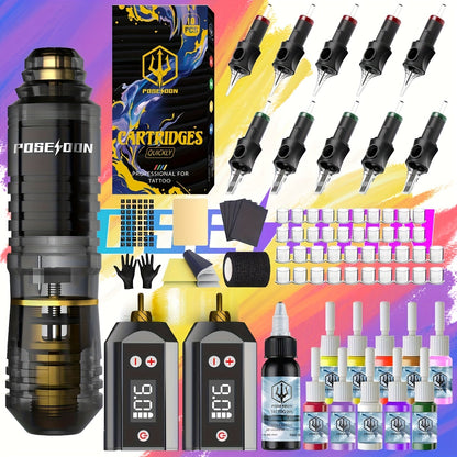 Tattoo Pen Kit Wireless Battery Tattoo Gun with LCD Screen, 1500mAh Cordless Rotary Tattoo Machine