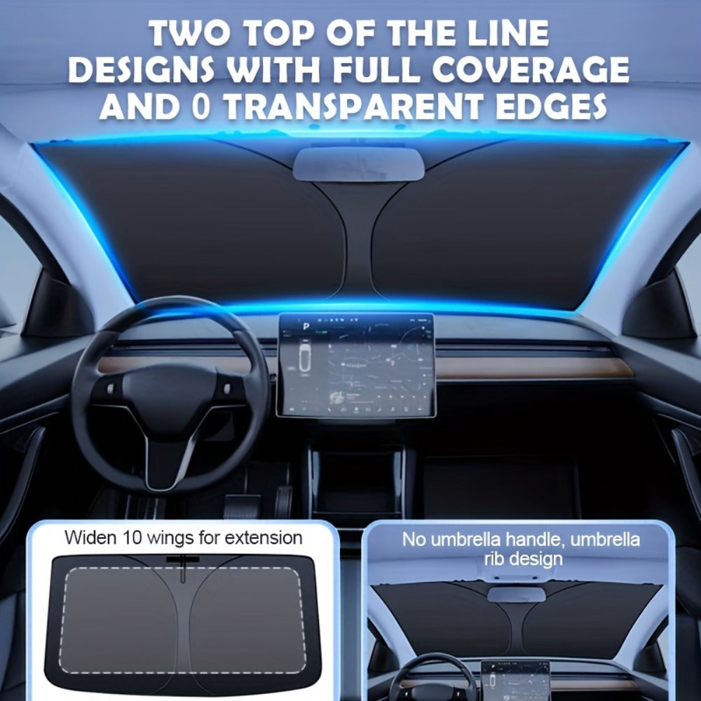 Car Windshield Sun Shade – Foldable Front Window UV Protection Sunshade Blocker, Heat Reflector Visor for Car Interior Cooling