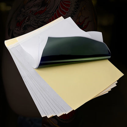 Tattoo Stencil Transfer Kit, 2x Transfer Gel, 10x A4 Blank Thermal Stencil Paper & 1x Pre-Drawn Pattern Sheet