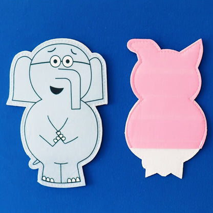 Elephant and Piggie Hand Puppets Plush Stuffed Animal Props for Storytelling, Classroom Teaching & Role Play