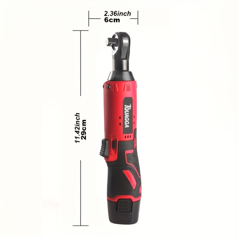 Cordless Electric Wrench QUAGGA 12V - 45Nm High Torque 3/8" Rechargeable Ratchet Wrench with Battery & Charger for Automotive