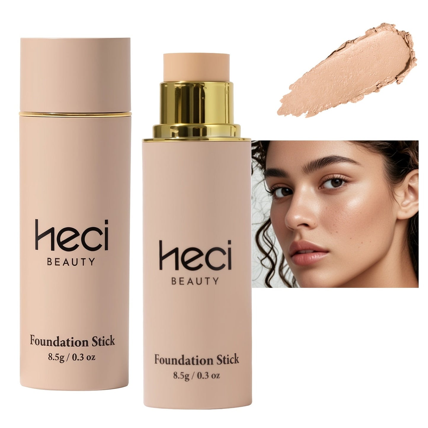 CC Cream Foundation Stick 2-Pack – Full Coverage Concealer, Waterproof Long-Lasting Natural Matte Finish, Lightweight Moisturizing Formula