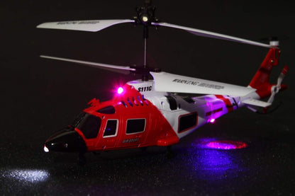 SYMA S111G Coast Guard RC Helicopter 3-Channel Gyro Stabilized Mini Indoor Helicopter LED Lights 5-6 Min Flight Time