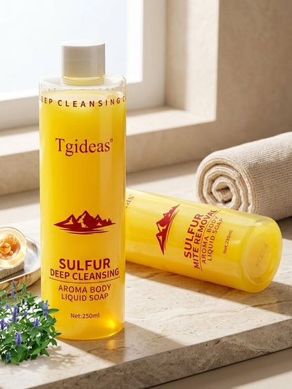 Sulfur Shampoo & Body Wash 2-in-1 Set – Scented Sulfur Soap Cleansing Liquid for Gentle Daily Scalp Purifying & Full Body Cleansing | Creamy