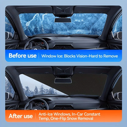 Magnetic Car Sunshade Cover Universal Fit – UV Blocking Heat Insulating Snow Wind Leaf Proof with Reflective Strips