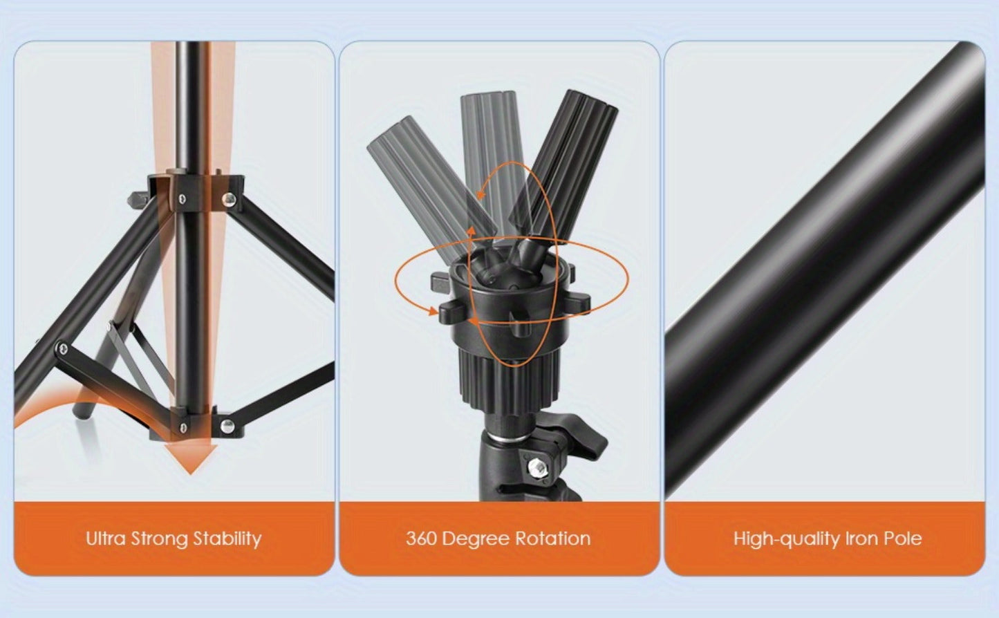 Adjustable Wig Stand Tripod 360 Rotation Aluminum Alloy Height Adjustable to 50 Inch Foldable Portable Mannequin Head Stand for Styling