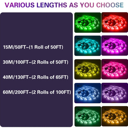 Music Sync LED Strip Lights with APP & 24-Key Remote - RGB Color Changing Built-in Mic for an Everyday Personal Care Routine