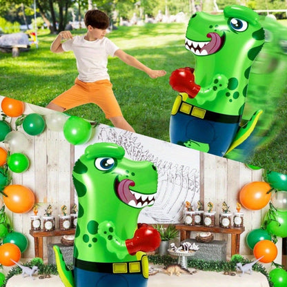 Inflatable Dinosaur Punching Bag for Kids 47 Inch, T-Rex Blow Up Bouncing Back Bopper, Water Base Bop Bag for Indoor Outdoor Active Play
