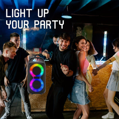 Portable Bluetooth Boom Box Speaker with Dual Subwoofer Heavy Bass, 2500W Stereo Sound System, FM Radio