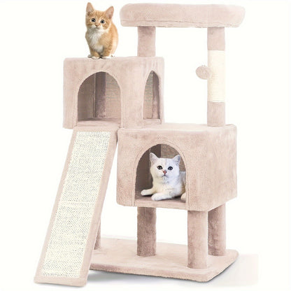 Cat Tree Tower Multi-Layer with Scratching Post, Perch Platforms & Cat Apartments – Tall Cat Climbing Frame for Indoor Cats