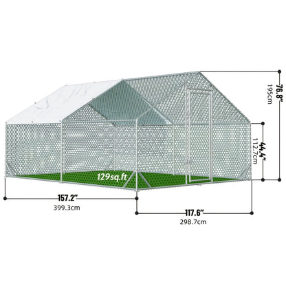Metal Chicken Run Walk-in Poultry Enclosure with UV Protection - Dome Flat & Spire Roof Styles