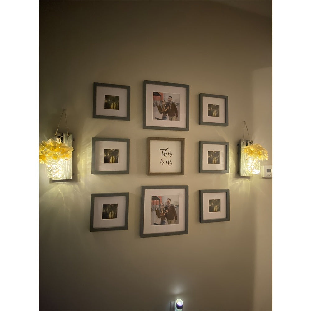 Mason Jar Wall Sconces Set of 2 – Rustic Farmhouse Wall Decor with Ivory Hydrangea Flowers