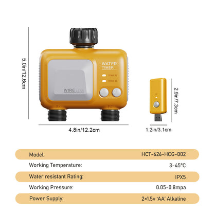 WiFi Hose Timer Dual Outlet Smart | App Control Garden Lawn Irrigation