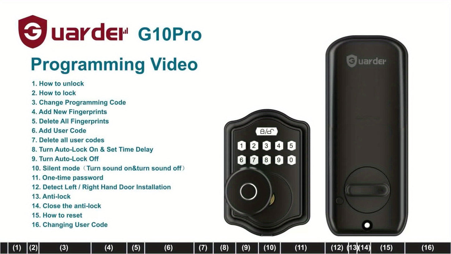 Keypad Deadbolt Lock Fingerprint Keyless Entry, Electronic Door Lock with Code Fingerprint & Key