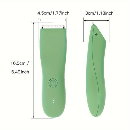 Electric Body Hair Trimmer for Women and Men with Replaceable Ceramic Blades – USB Rechargeable IPX5 Waterproof Pubic Groin Bikini Trimmer