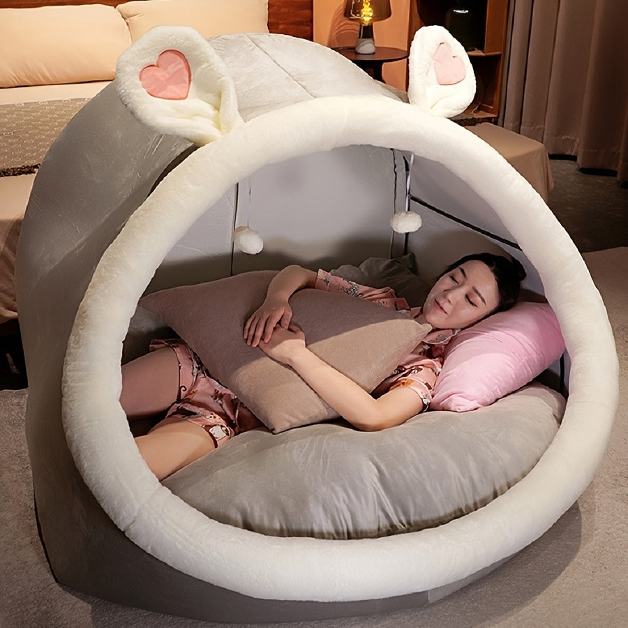 Human Dog Bed 51"x40"x30" Oversized Foldable Plush Washable Large Dog Bed with Super Soft Cushion for People & Pets
