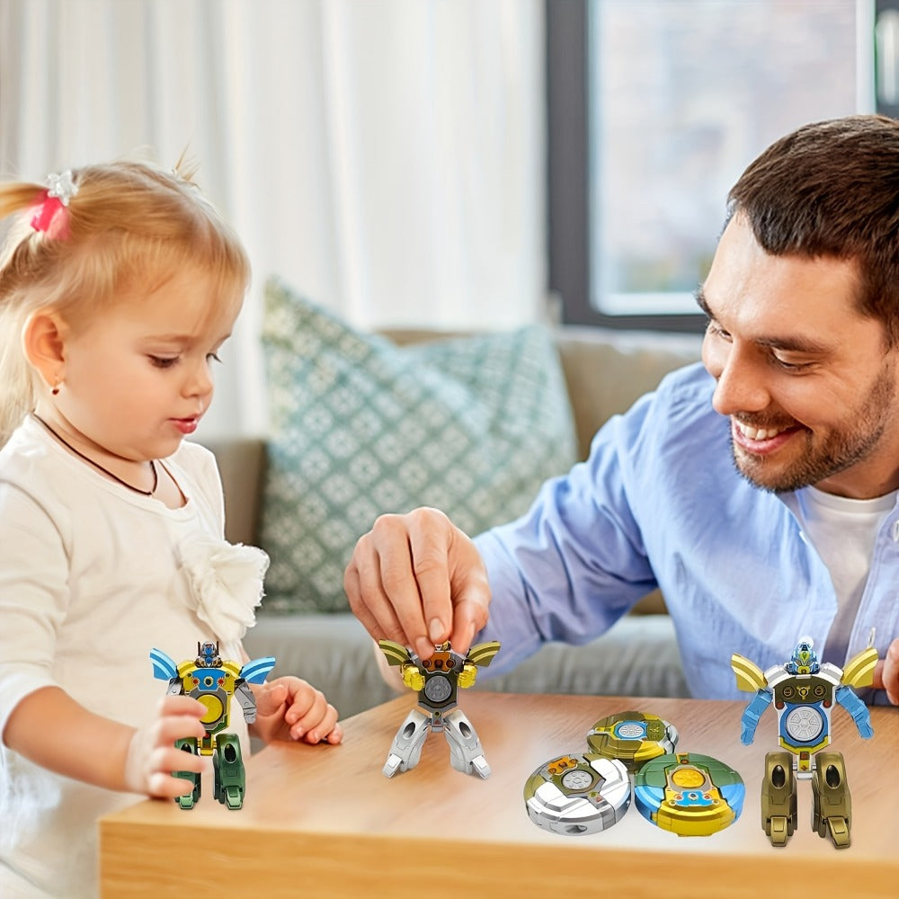 Deformation Robot Fingertip Gyro Fidget Spinner, Creative Finger Gyroscope Toy for Kids & Adults