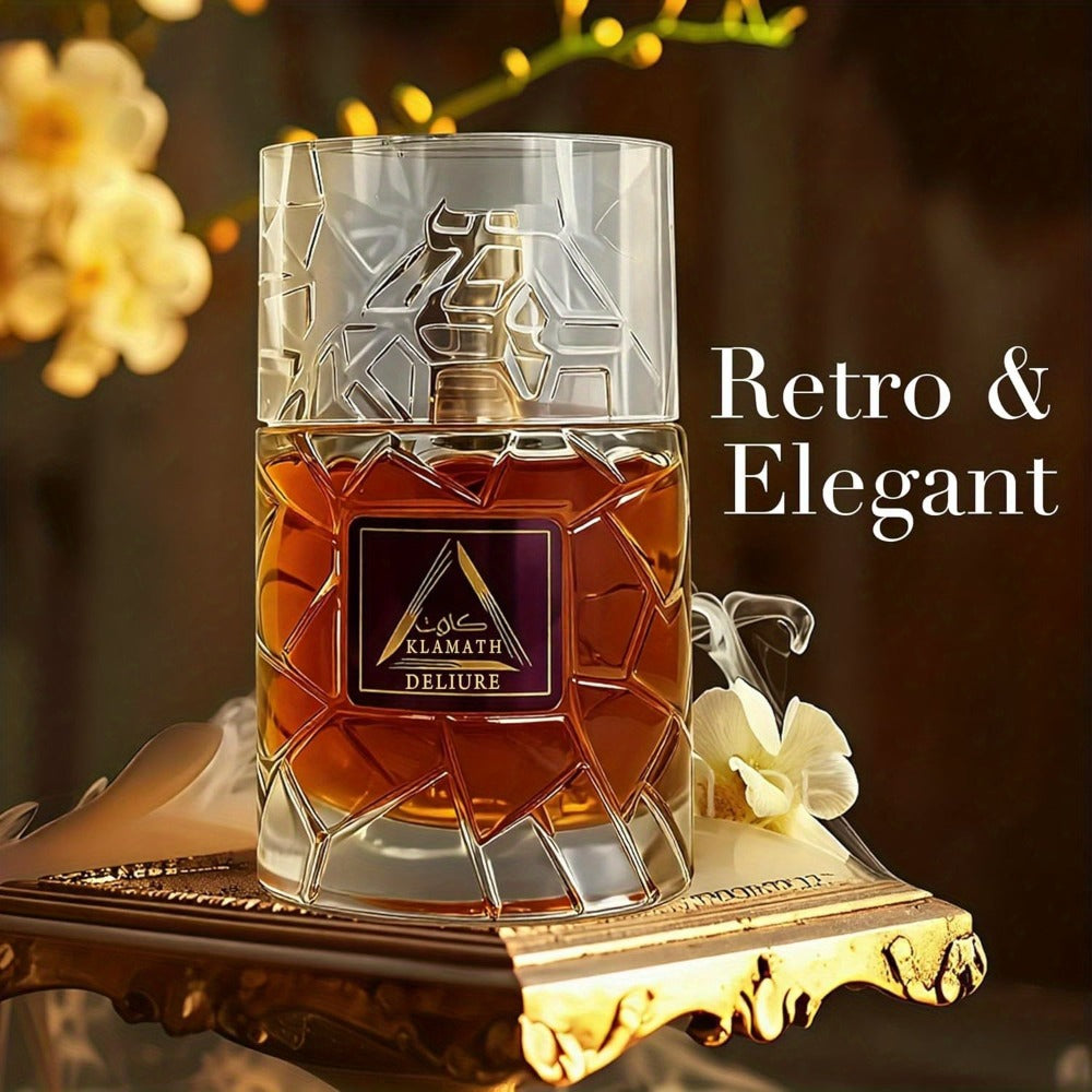 Men's Eau de Toilette Spicy Cologne Vanilla Amber Cinnamon Bergamot Tonka Bean Day to Night Fragrance Klamath Deliur Brown Edition Gift