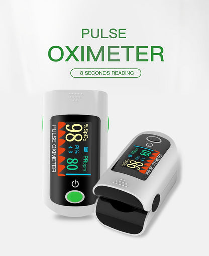Fingertip Pulse Oximeter Blood Oxygen Monitor, SpO2, Heart Rate & Perfusion Index Display for Entryways, Bedrooms and Living Spaces