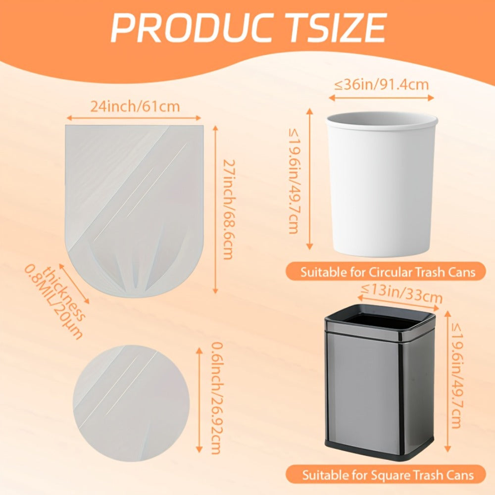 13 Gallon White Roll Garbage Bags Leak Proof Large Capacity Kitchen Trash Bags for Kitchen Living Room Bathroom Waste Bin 26 Count 62 Count