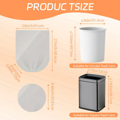 13 Gallon White Roll Garbage Bags Leak Proof Large Capacity Kitchen Trash Bags for Kitchen Living Room Bathroom Waste Bin 26 Count 62 Count