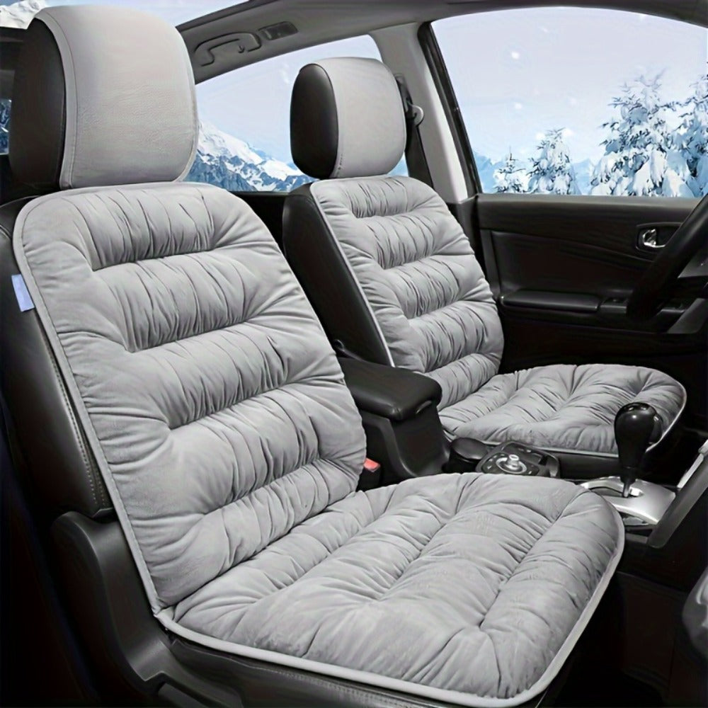 Vest-Style Car Seat Cushion with Connected Backrest and Seat Pad, Memory Foam Fill and Red, Beige or Black Options