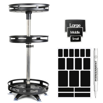 Rotating Spice Rack Kitchen Organizer with One, Two or Three Metal Tiers and 360-Degree Turntable Base
