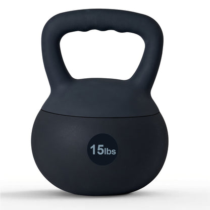 Soft PVC Kettlebell Iron Sand Filled – Wide Non-Slip Handle, 10 to 25 lbs, Safe for Home Use – Strength Training Weights for Women &
