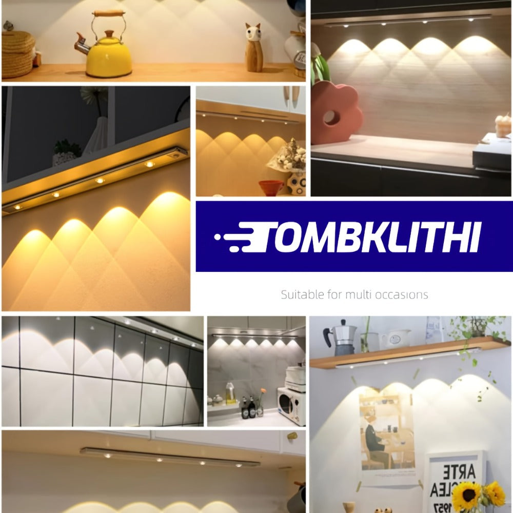 Motion Sensor LED Cabinet Light USB Rechargeable Dimmable Night Light Gesture Control 3 Modes Wireless Under Cabinet Lighting for Kitchen