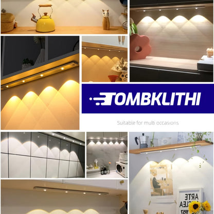 Motion Sensor LED Cabinet Light USB Rechargeable Dimmable Night Light Gesture Control 3 Modes Wireless Under Cabinet Lighting for Kitchen
