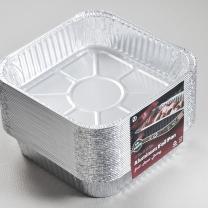 Aluminum Foil Pans 8x8 Inch 30 Pack with Lids Disposable Square Cake Pans, Baking Cooking Freezing & Meal Prep Containers