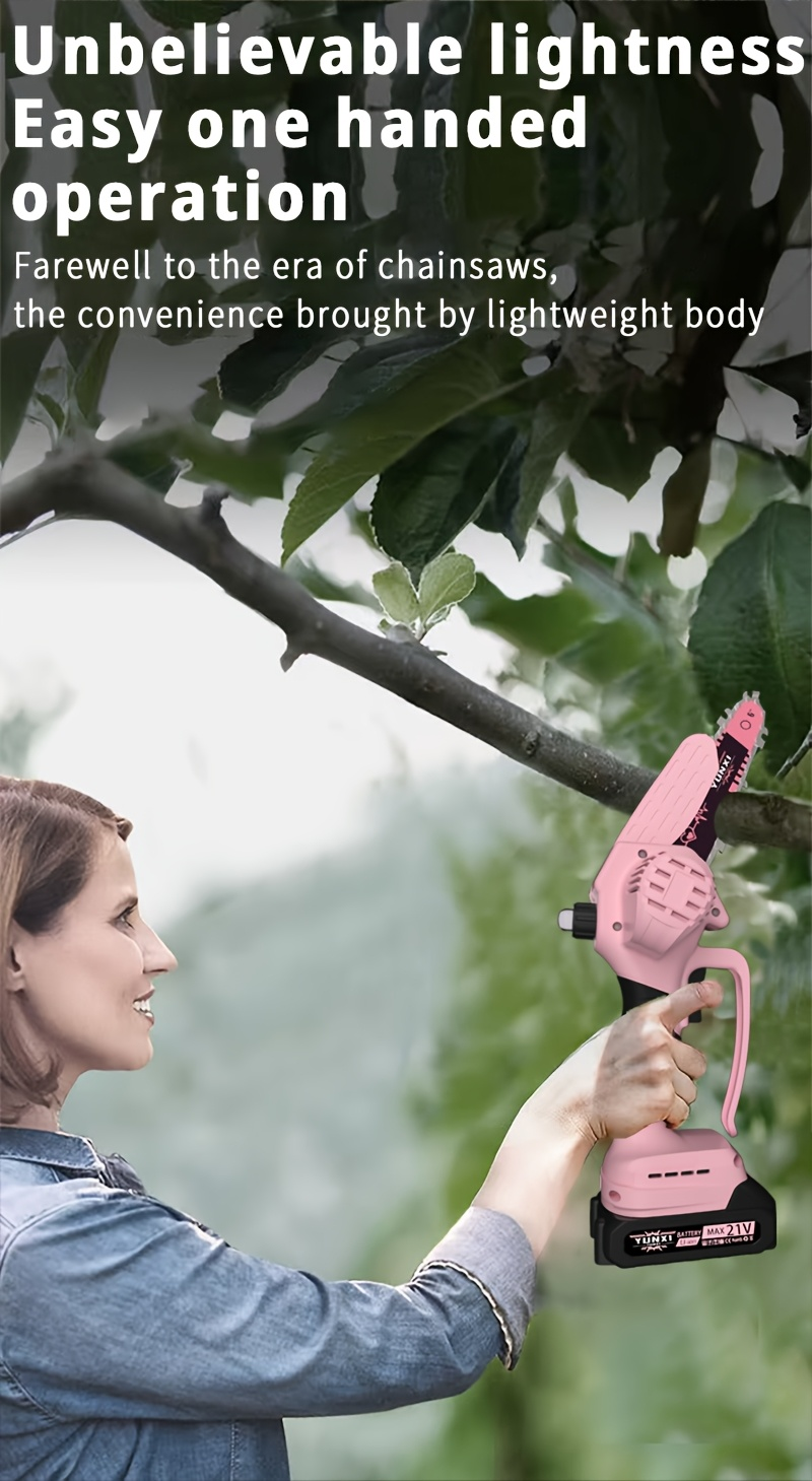 Cordless Electric Pruning Saw Handheld Mini Chainsaw Wireless Portable Tree Branch Cutter with Safety for Garden, Patio and Yard Use