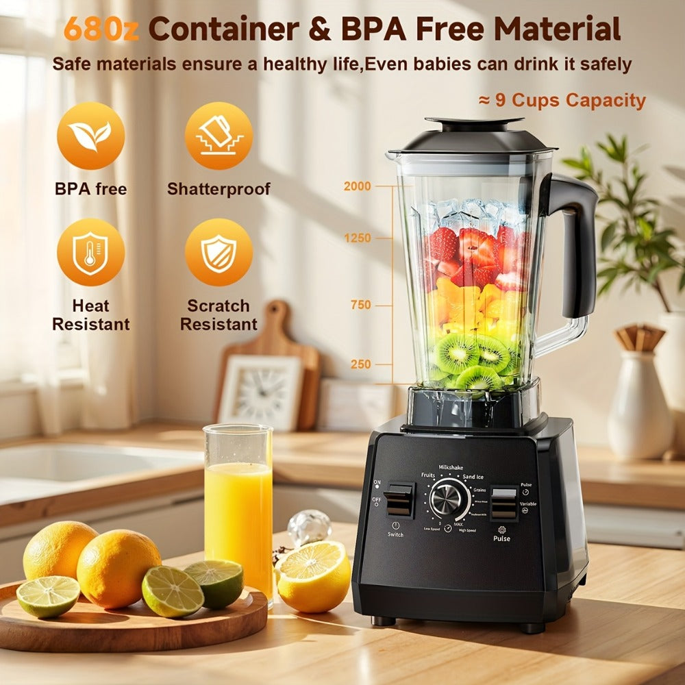 Professional Blender for Kitchen 68oz 25000RPM 2400W – Countertop Smoothie Blender for Home Cooking, Dining and Outdoor Meals
