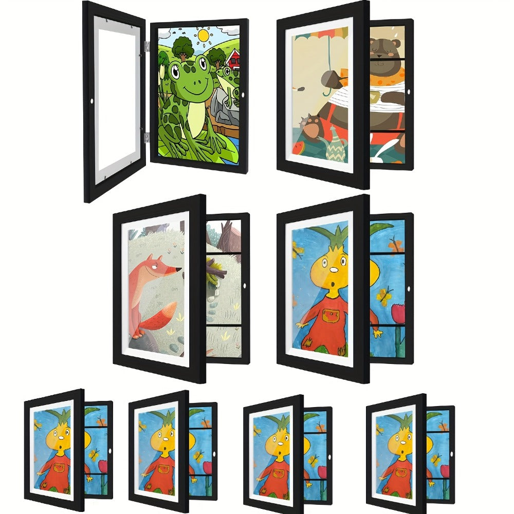 Kids Artwork Frames Front Opening Changeable 8.5x11 Inch Children Art Display Picture Frame for Drawing Crafts Photos Holds 130 Pieces Wood