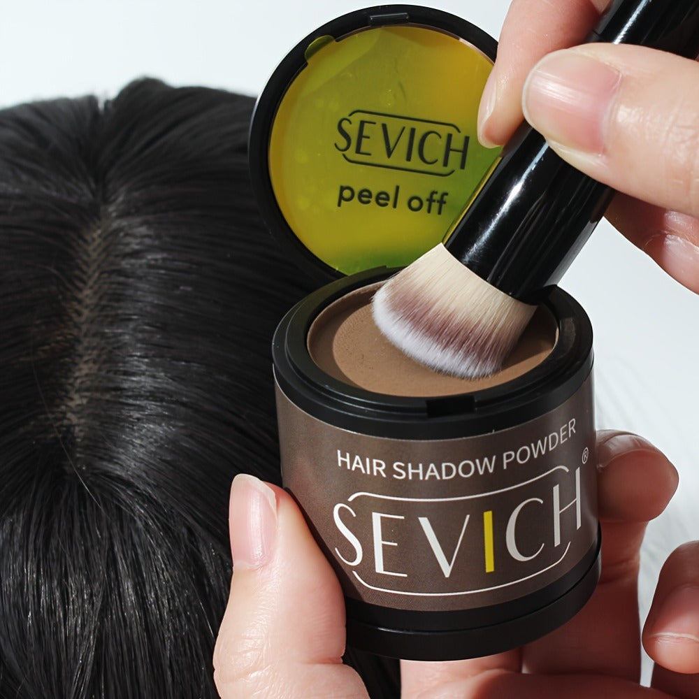 Hair Root & Hairline Concealer Powder Kit with Brush, Instant Coverage for Thinning Hair, Receding Hairline & Bald Spots