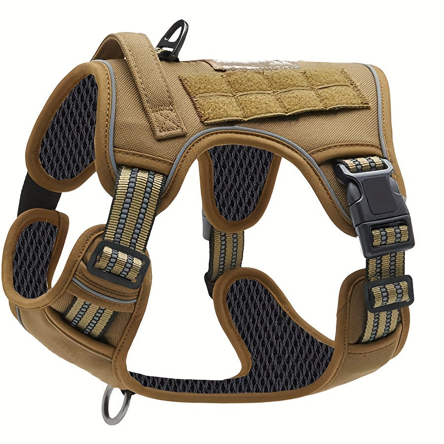 No-Pull Dog Harness Military Style Reflective Vest with Control Handle – Tactical Dog Harness for Training & Service Dogs, S/M/L/XL, Black