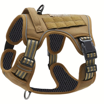 No-Pull Dog Harness Military Style Reflective Vest with Control Handle – Tactical Dog Harness for Training & Service Dogs, S/M/L/XL, Black