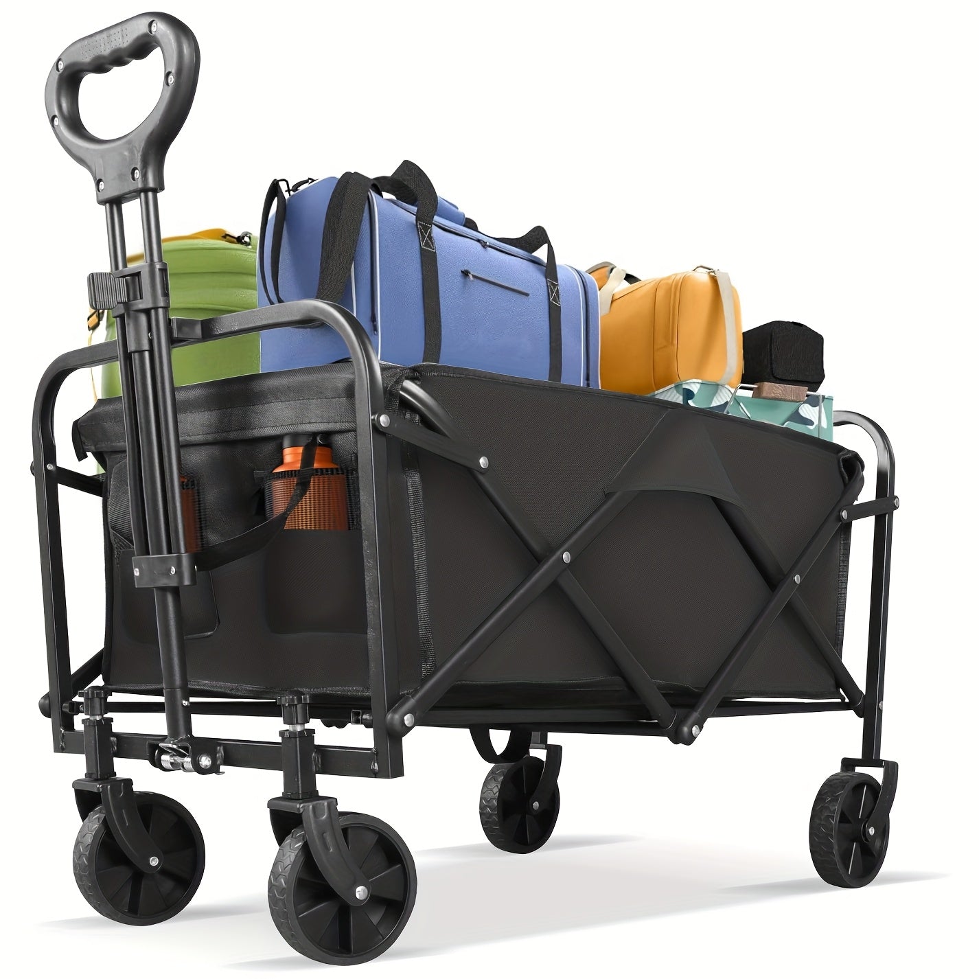 Folding Wagon, Garden Cart Beach Wagon Camping Utility Outdoor Cart for Garden, Patio and Yard Use