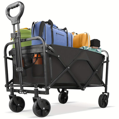 Folding Wagon, Garden Cart Beach Wagon Camping Utility Outdoor Cart for Garden, Patio and Yard Use