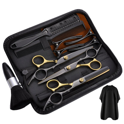 Hair Cutting Scissors Kit 13 Piece – Professional Barber Shears Set with Thinning Shears, Blending Scissors & Accessories