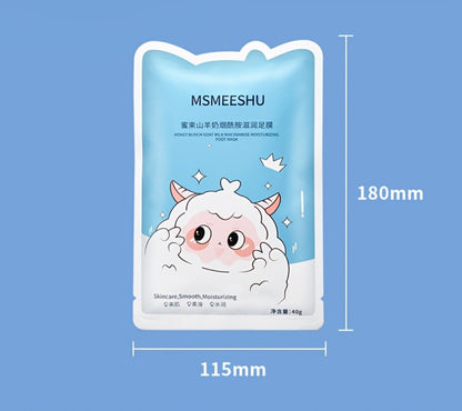 Moisturizing Foot Mask Socks with Goat Milk, Niacinamide & Ceramides – Exfoliating Cracked Heel Treatment