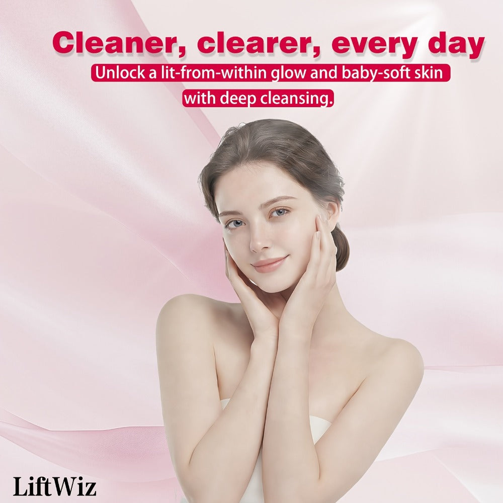 Silicone Facial Cleansing Brush Electric Face Scrubber 12000 Vibrations IPX7 USB Rechargeable Heat Massage for Home or Salon Spa Use