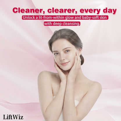 Silicone Facial Cleansing Brush Electric Face Scrubber 12000 Vibrations IPX7 USB Rechargeable Heat Massage for Home or Salon Spa Use