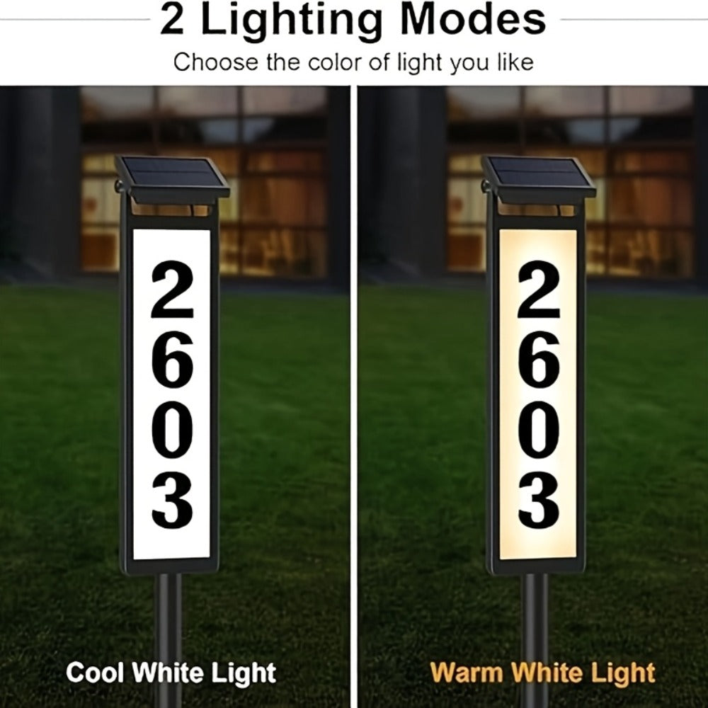 Solar House Number Light LED, DIY Address Sign with 38 LEDs, Switchable & Cool White, 270° Solar Panel