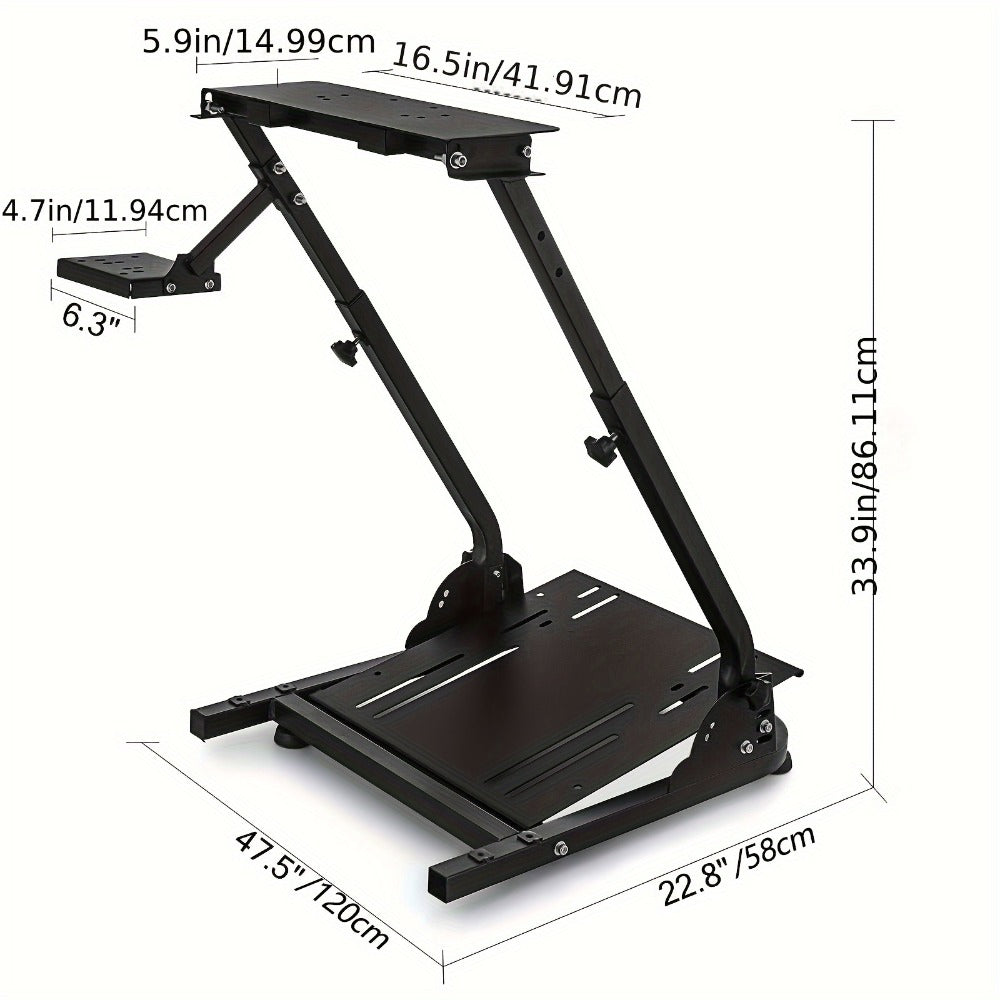 Racing Wheel Stand Height Adjustable 22"-30" Steel Driving Simulator Cockpit, Compatible with Logitech G25 G27 G29 G920
