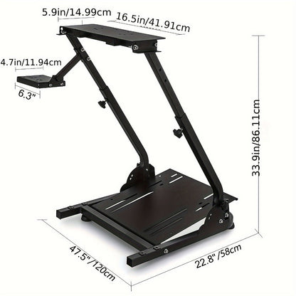 Racing Wheel Stand Height Adjustable 22"-30" Steel Driving Simulator Cockpit, Compatible with Logitech G25 G27 G29 G920