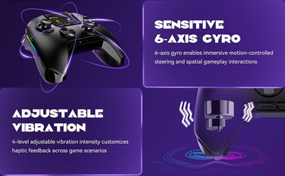 Hall Effect Wireless Gaming Controller V2 Black, Interactive Screen, RGB Lighting, Remappable Buttons