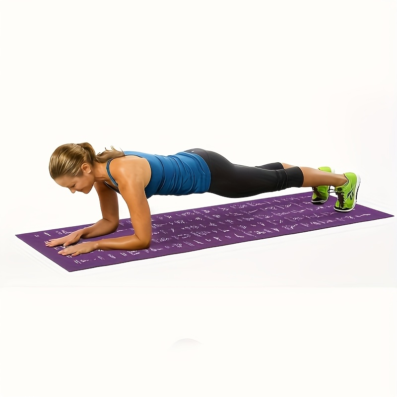 Yoga Mat with 75 Yoga Pose Illustrations & Side Storage Bag – Non-Slip Extra Thick Flexible Durable Exercise Mat for Beginners Men Women