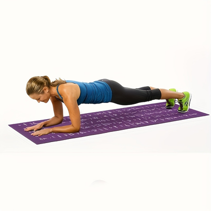 Yoga Mat with 75 Yoga Pose Illustrations & Side Storage Bag – Non-Slip Extra Thick Flexible Durable Exercise Mat for Beginners Men Women
